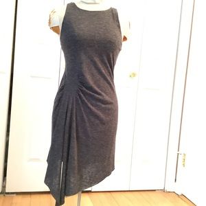 Kendall and Kylie Charcoal grey Assymetric Ruched dress Size Medium